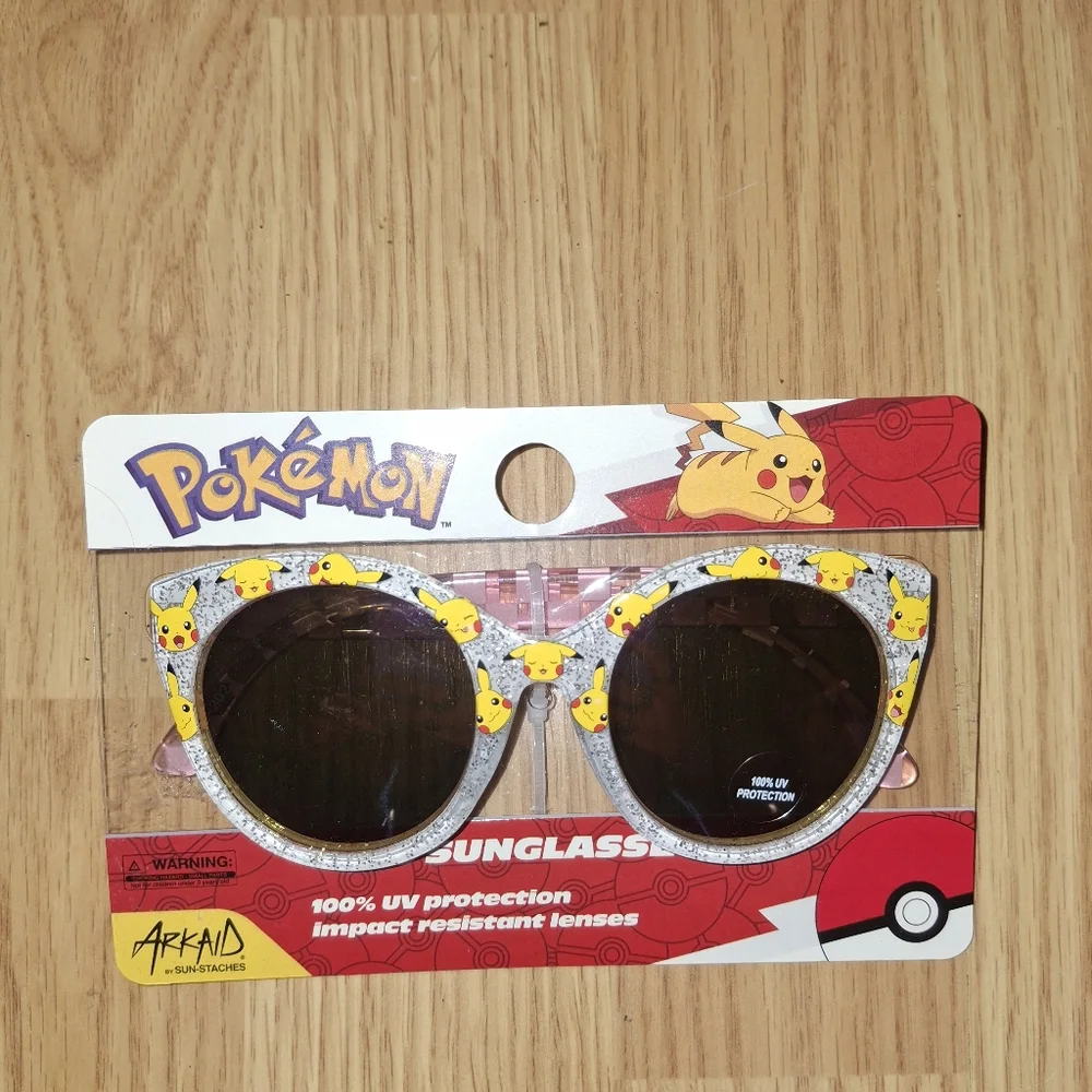 Pokemon Pikachu Glitter Sunglasses - Silver and Yellow